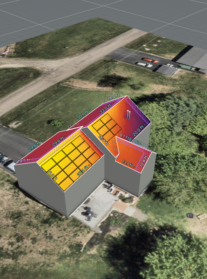 Bruce’s proposed roof layout with 22 solar panels
